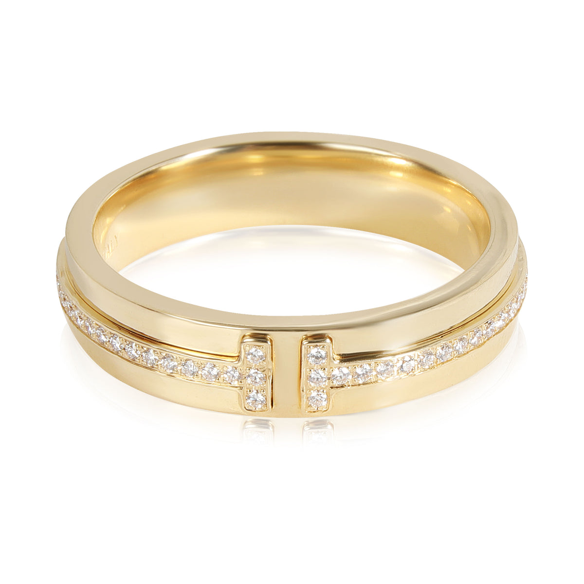 Tiffany & Co. Narrow Tiffany T Diamond Band in 18k Yellow Gold 0.13 CTW