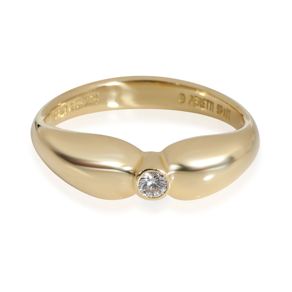 Tiffany & Co. Elsa Peretti Bezel Diamond Ring in 18k Yellow Gold 0.04 CTW