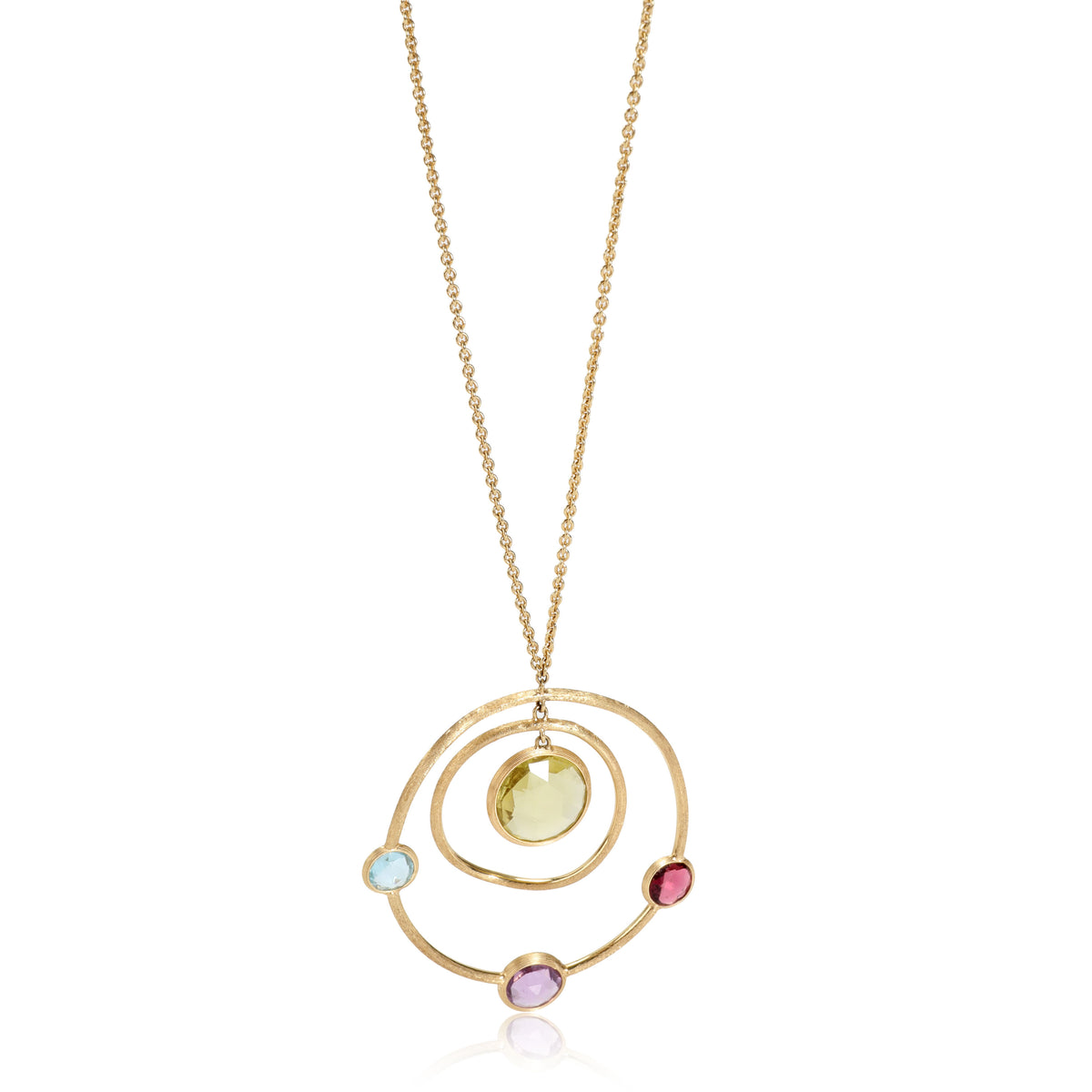 Marco Bicego Jaipur Mixed Gemstone Circle Pendant in 18K Yellow Gold