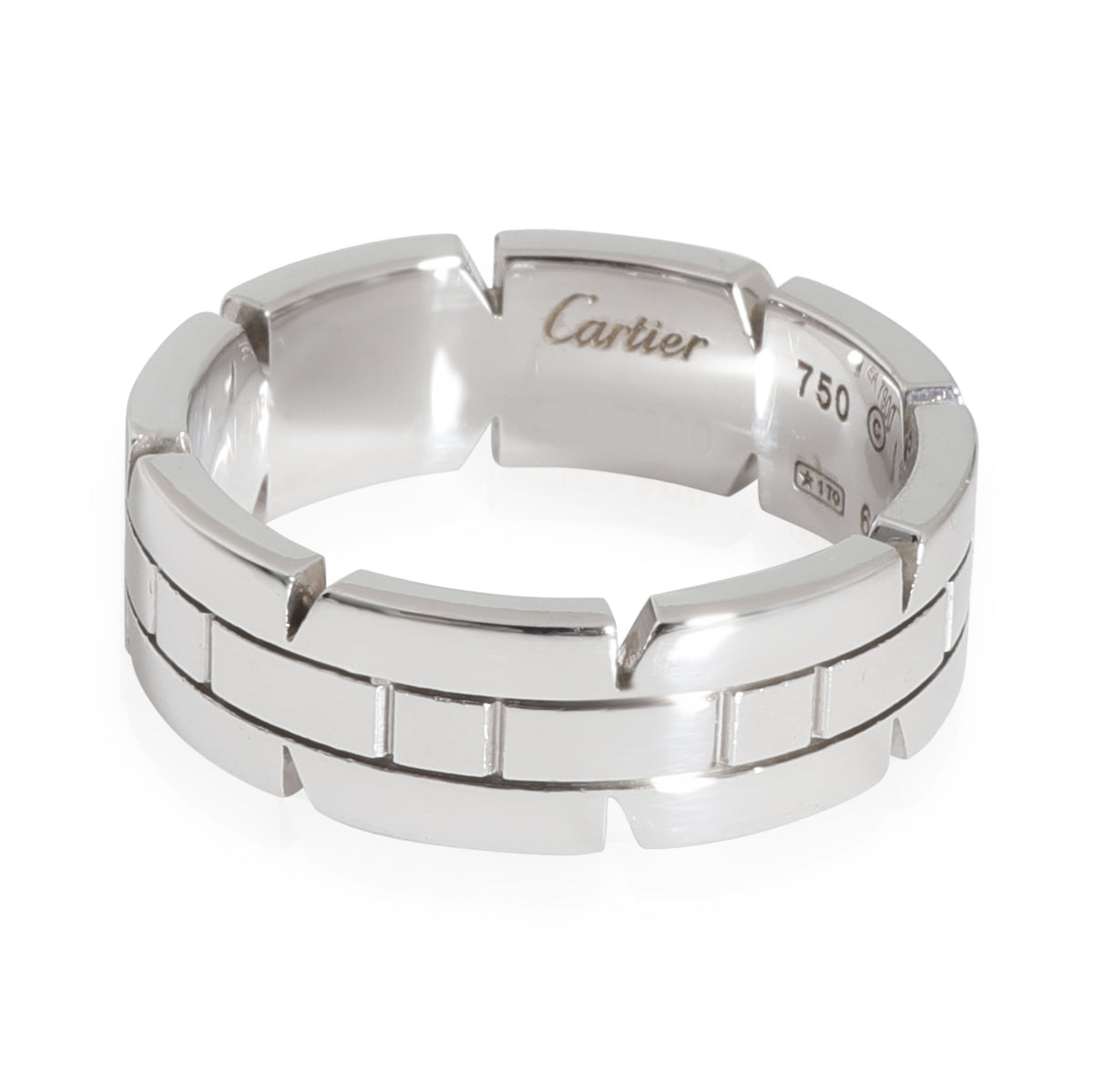 Cartier Tank Mens Ring in 18kt White Gold