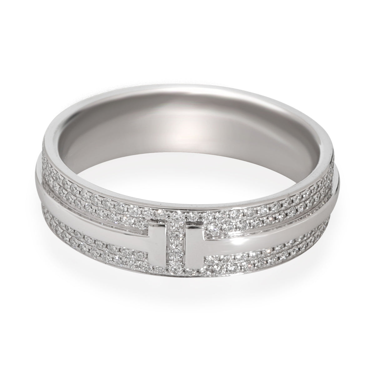 Tiffany & Co. T Diamond Band in 18kt White Gold 0.57 CTW
