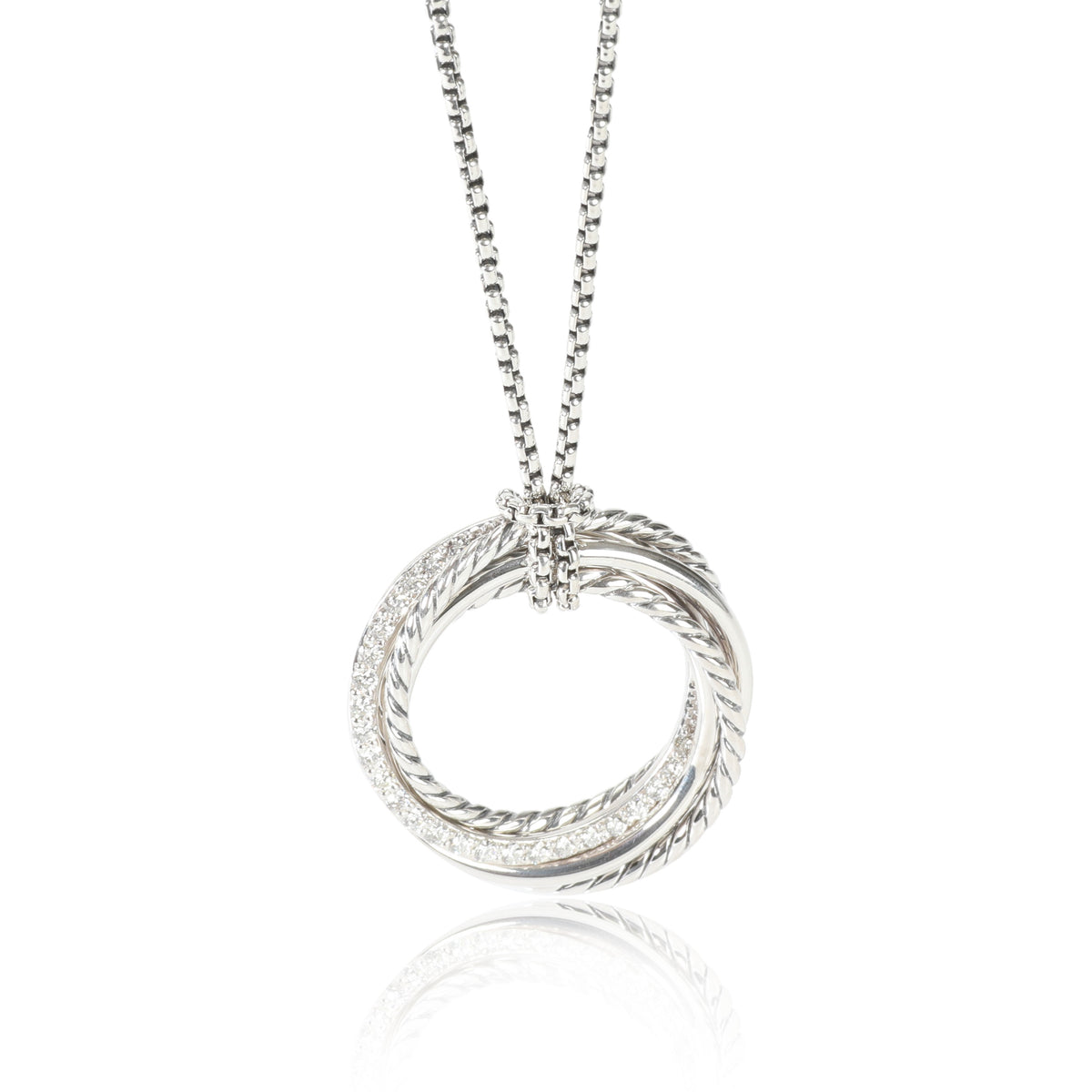 David Yurman Crossover Diamond Fashion Pendant in Sterling Silver 0.6 C