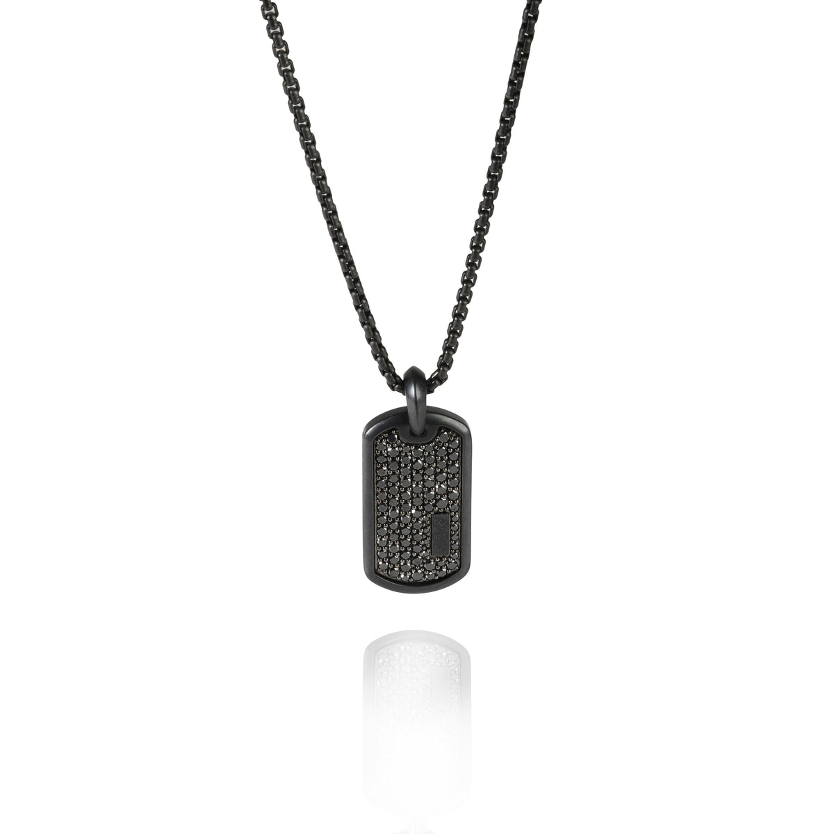 David Yurman Pave Diamond Fashion Pendant in Sterling Silver/Titanium 2.68 CTW
