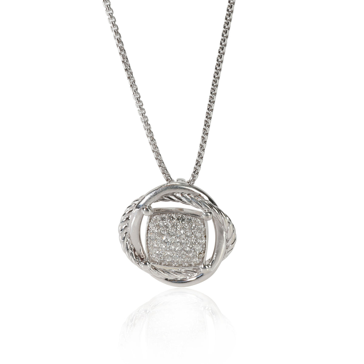 David Yurman Crossover Diamond Pendant in Sterling Silver 0.41