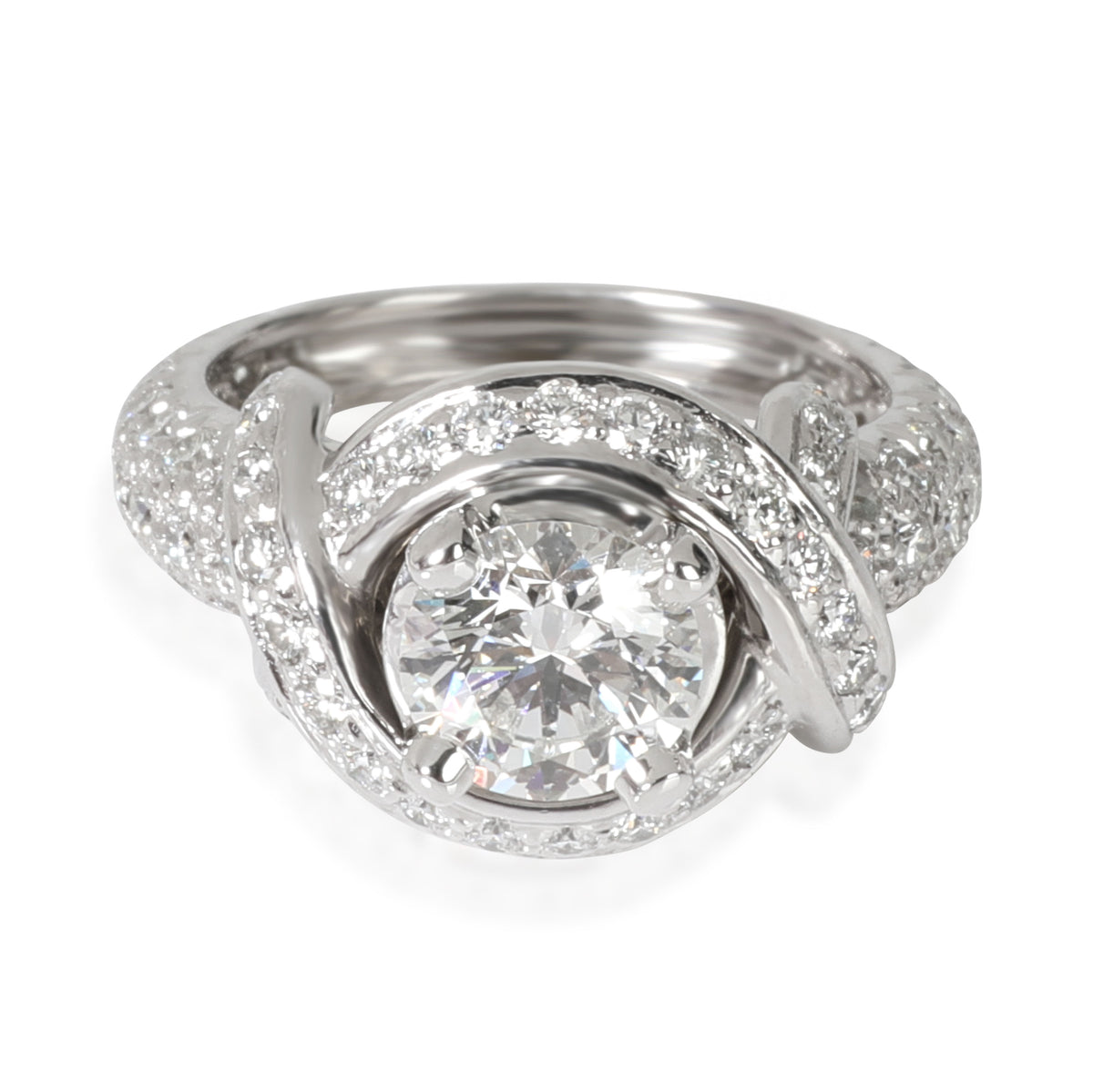 Tiffany & Co. Schlumberger Diamond Engagement Ring in Platinum G VS2 2.58ctw