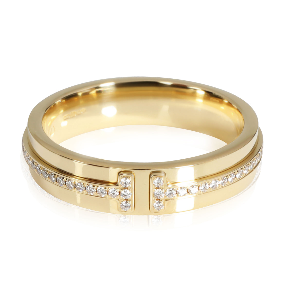 Tiffany & Co. T Narrow Diamond Band in 18k Yellow Gold 0.13 CTW