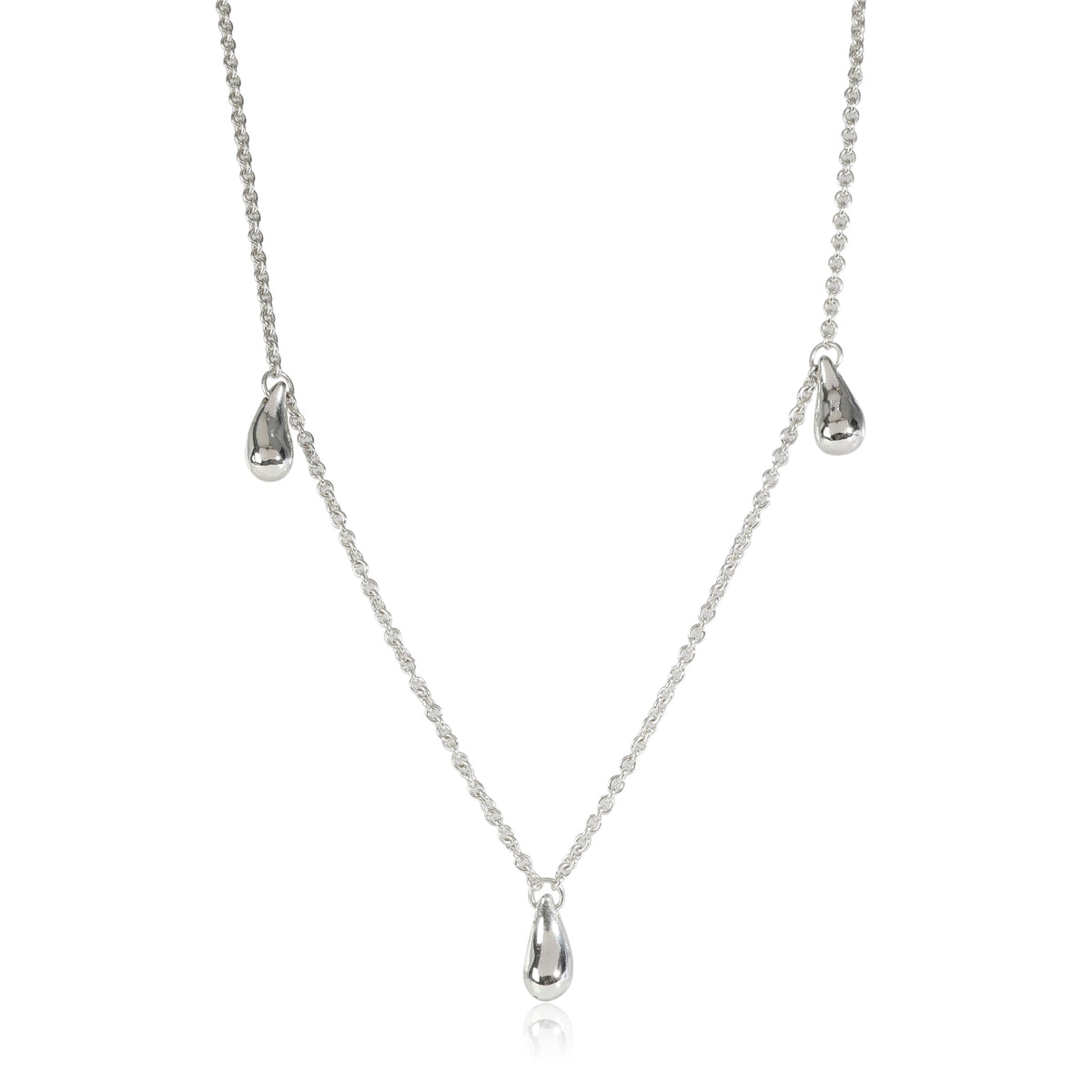 Tiffany & Co. Elsa Peretti Teardrop 3 Station Necklace in Sterling Silver