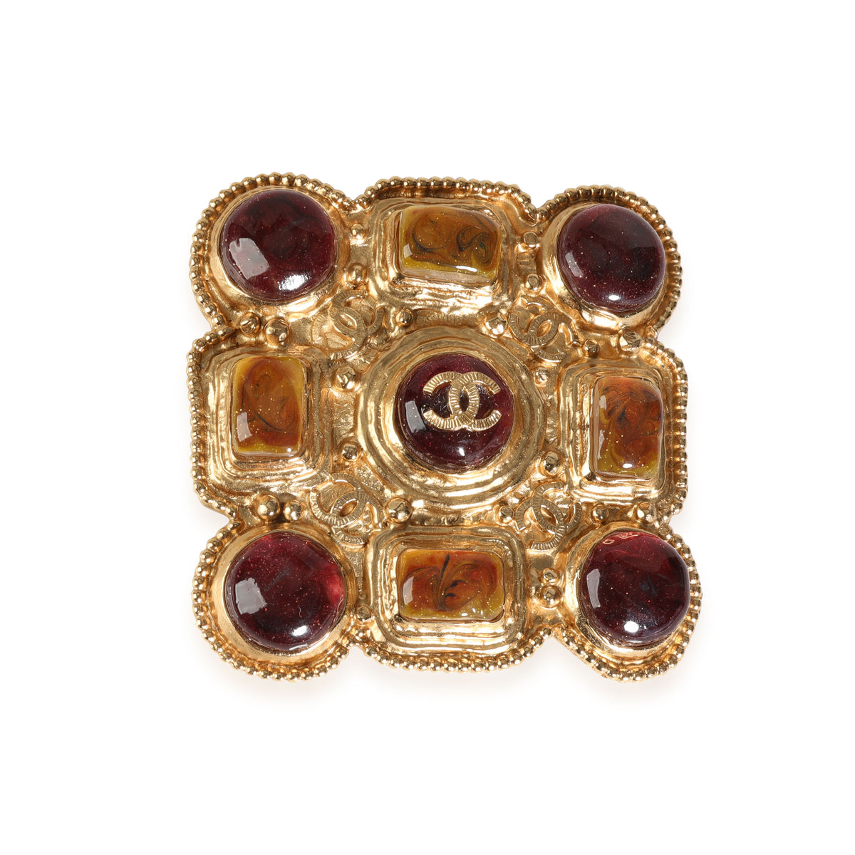 Chanel Byzantine CC Gripoix Square Brooch