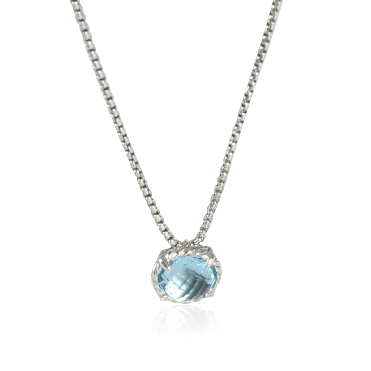 David Yurman Chatelaine Blue Topaz Fashion Pendant in Sterling Silver