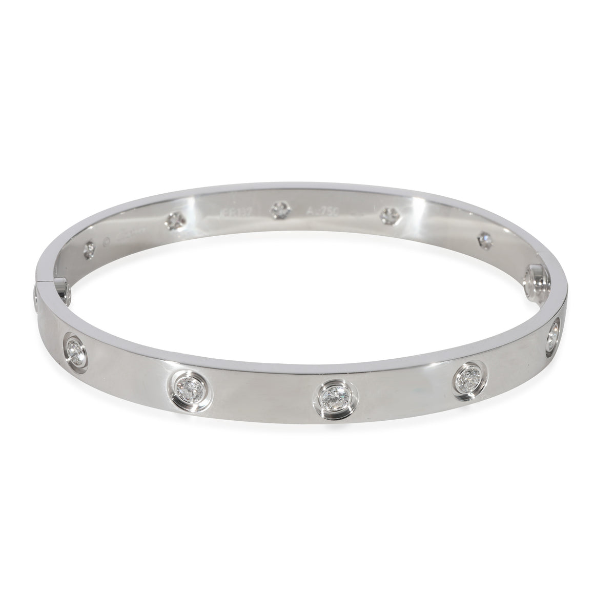 Cartier Love 10 Diamond Bracelet in 18KT White Gold 0.96 CTW