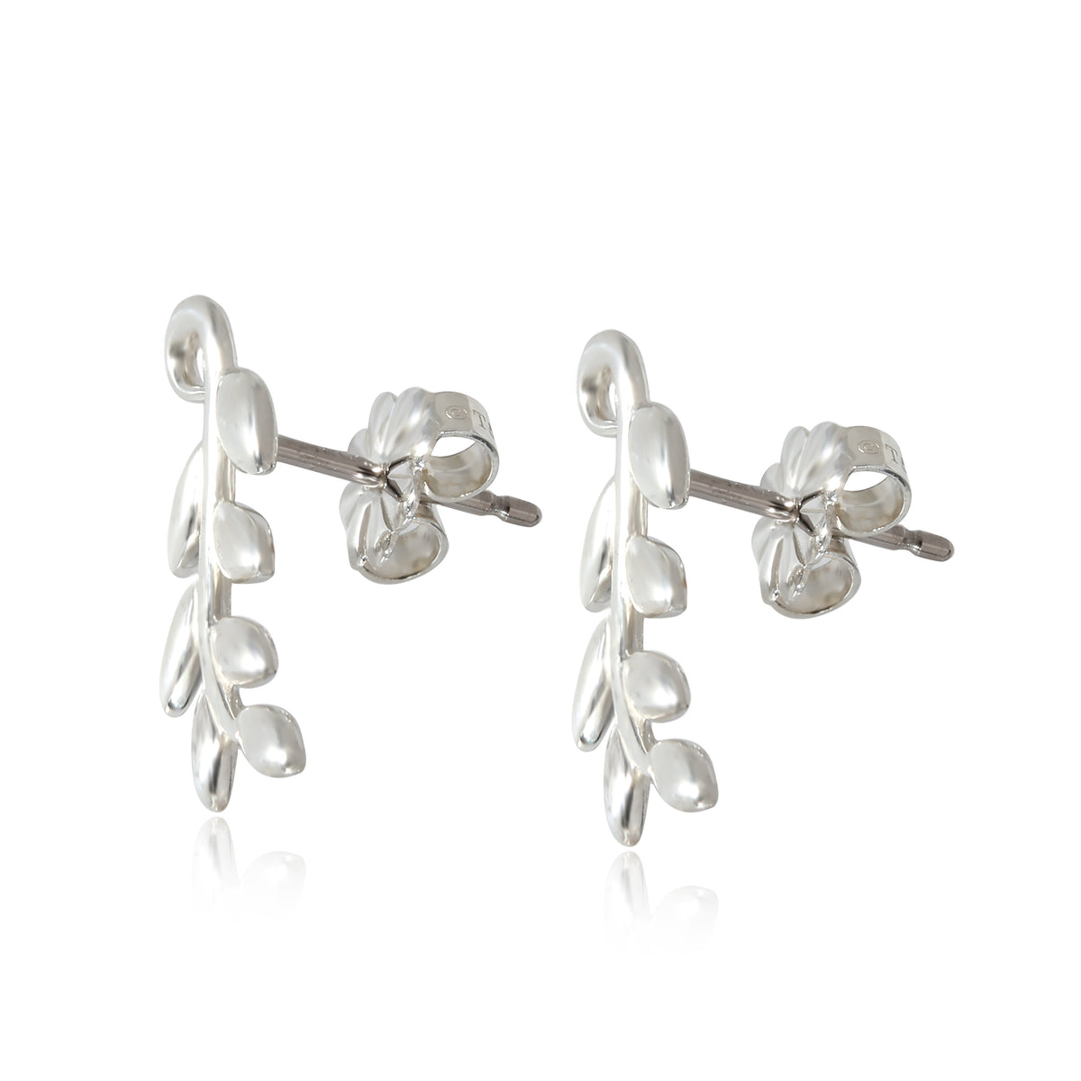 Tiffany & Co. Paloma Picasso Olive Leaf Climber Earrings in Sterling Silver