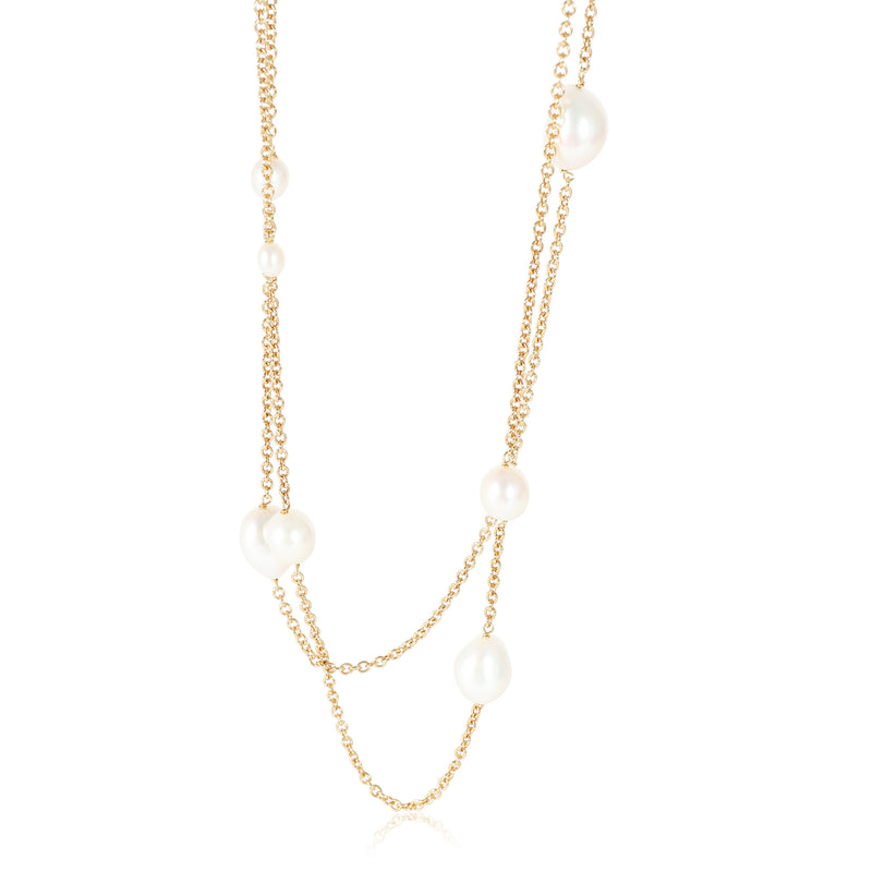 Tiffany & Co. Elsa Peretti Pearls by the Yard Sprinkle Necklace, 18K Yellow Gold