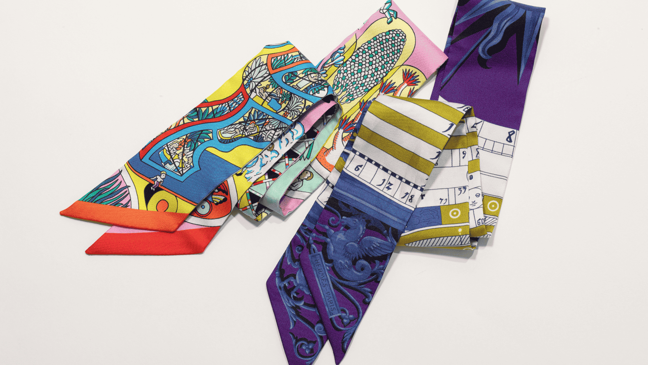 Designer silk scarves