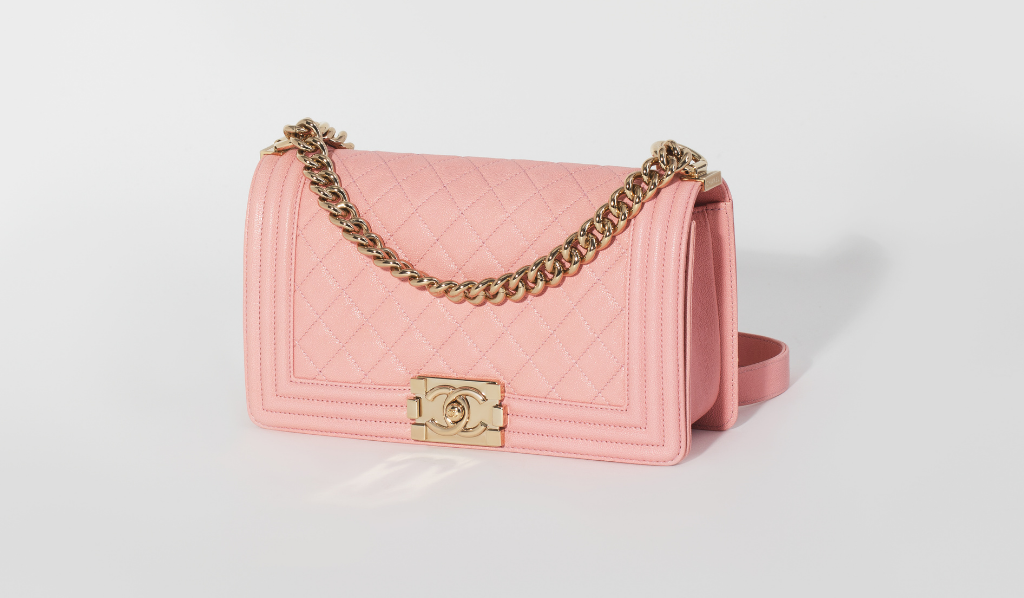 pink chanel inspired bag