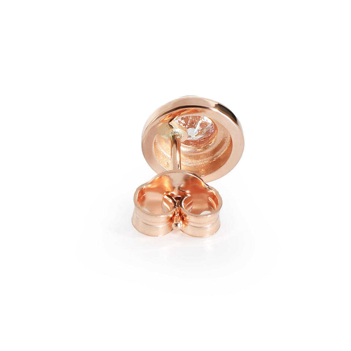 Round Cut Diamond Stud Earring in 14K Rose Gold (0.22 CT Fancy/SI1)