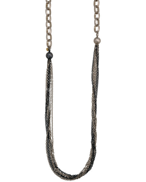 BRAND NEW  Two Toned Necklace in Sterling Silver MSRP 4,675
