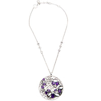 BRAND NEW  Purple Quartz Necklace in Plated Rhodium MSRP 1275