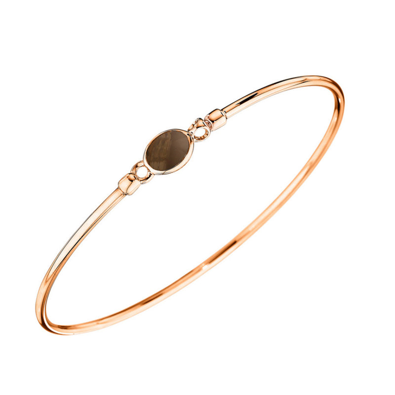 Smokey Quartz Bangle Bracelet in Plated 18K Rose Gold MSRP 475