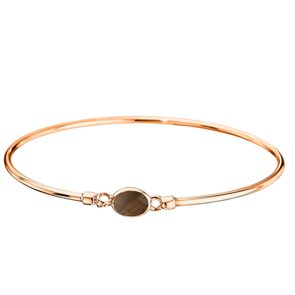 Smokey Quartz Bangle Bracelet in Plated 18K Rose Gold MSRP 475