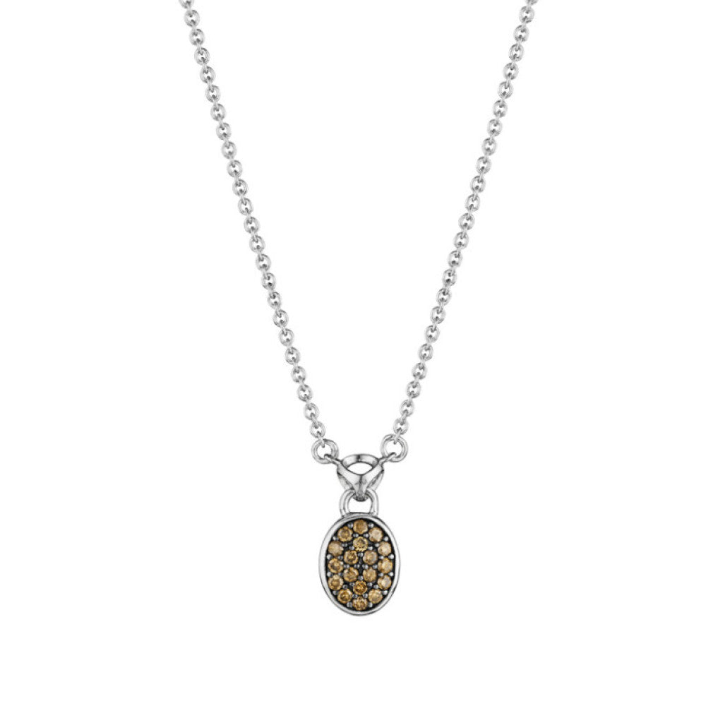 Lolita Cognac Diamond Necklace in Plated Black Rhdoium MSRP 850