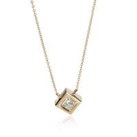 myGemma GIA Certified Bezel Set Princess Cut Pendant in 14K Yellow Gold (0.90 ct K/SI2)