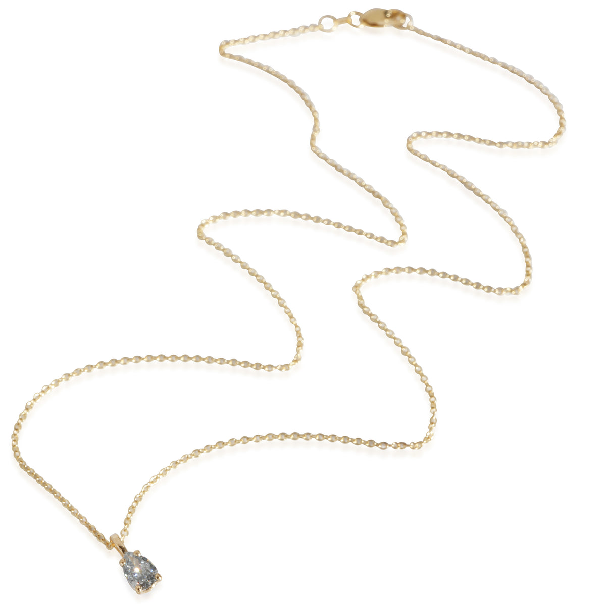 Fancy Greyish Blue Pear Shape Diamond Necklace in 14K Yellow Gold (0.50 CT SI2)