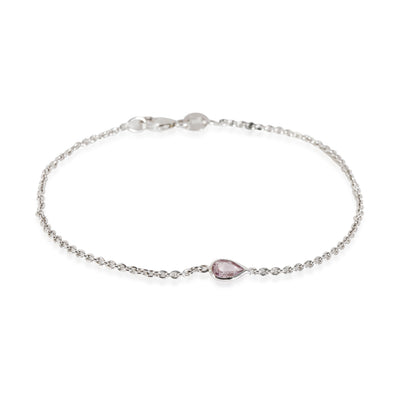 myGemma GIA Fancy Intense Purplish Pink Pear Diamond Bracelet in 14K White Gold 0.18 Ct fv