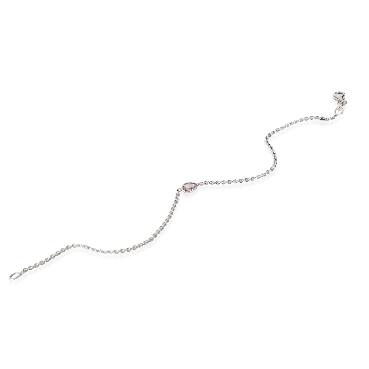 myGemma GIA Fancy Intense Purplish Pink Pear Diamond Bracelet in 14K White Gold 0.18 Ct pv