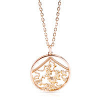 Pave Diamond Circle Pendant in 18K Rose Gold 2.9 Ctw on a Chain