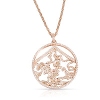 Pave Diamond Circle Pendant in 18K Rose Gold 2.9 Ctw on a Chain