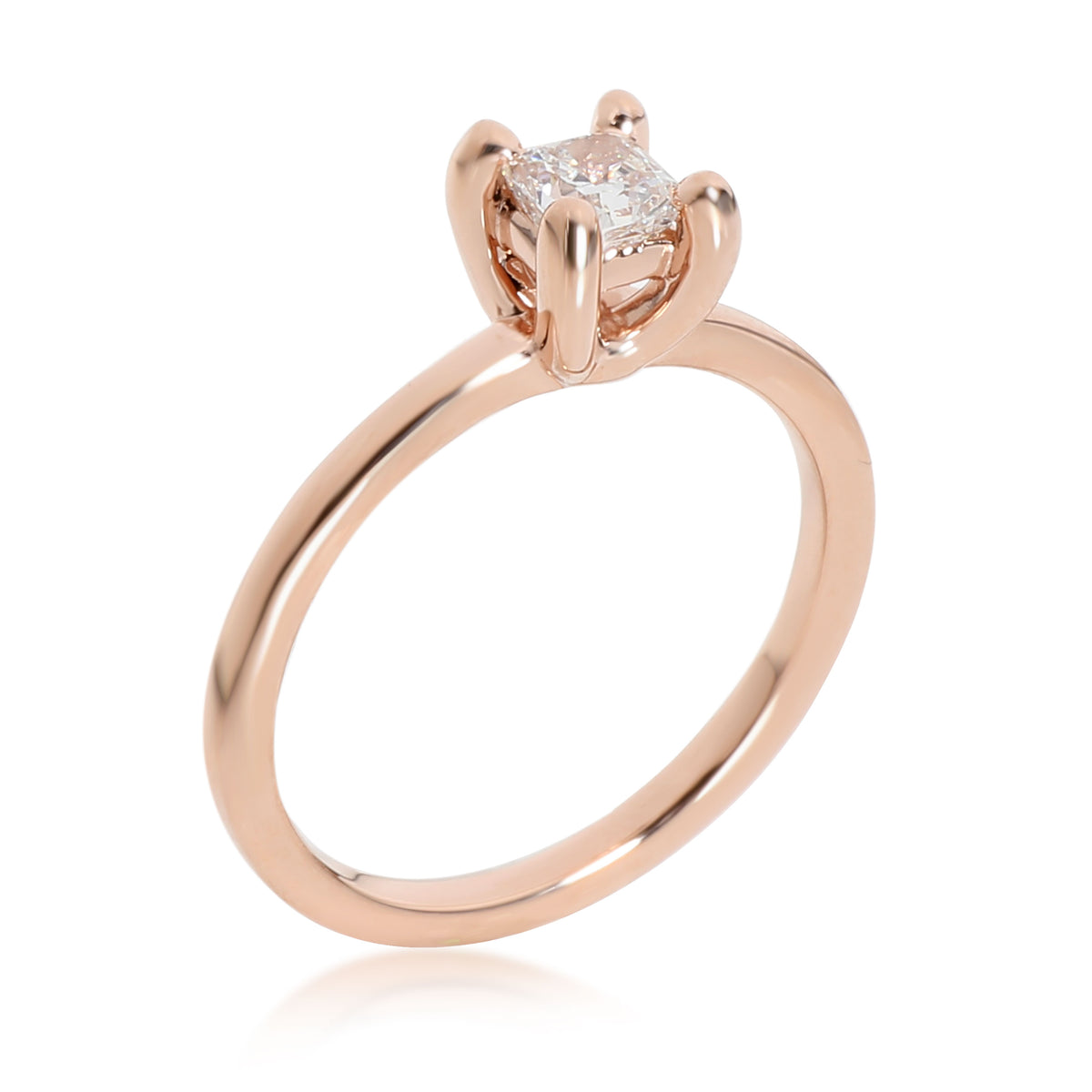 GIA Certified Radiant Diamond Engagement Ring in 14K Rose Gold E SI2 0.45 ct