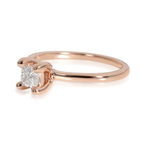 GIA Certified Radiant Diamond Engagement Ring in 14K Rose Gold E SI2 0.45 ct