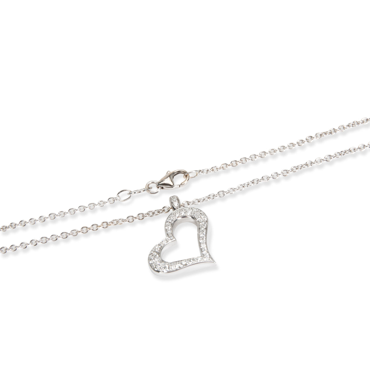 Diamond Heart Necklace in 18K White Gold 0.24 CTW
