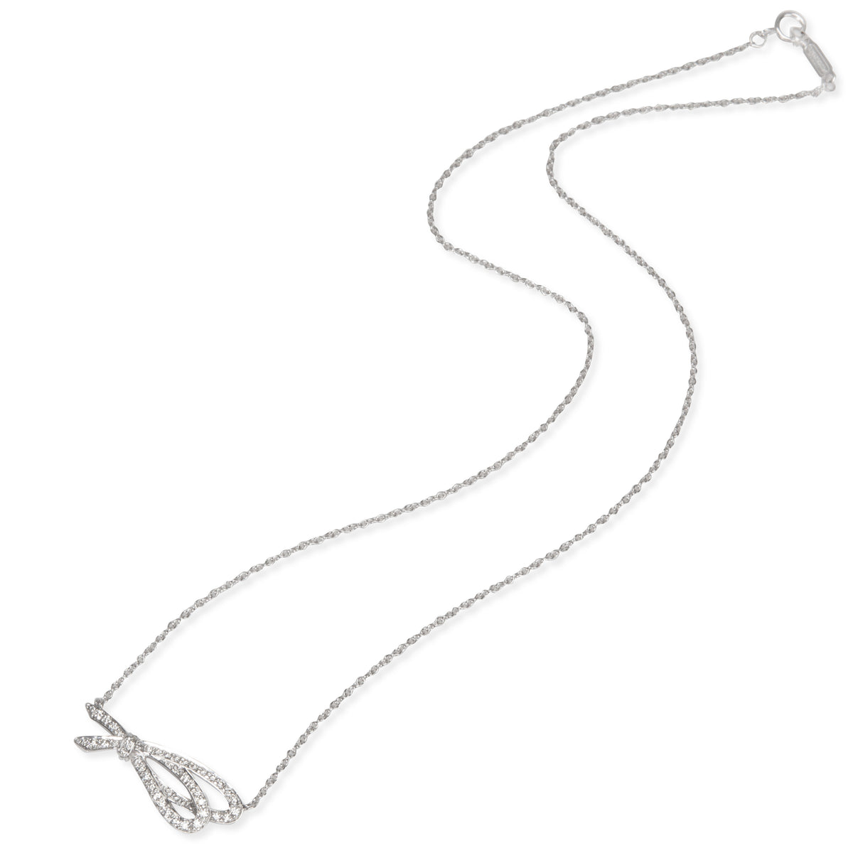 Tiffany & Co. Diamond Bow pendant in 18k white gold 0.37 ctw