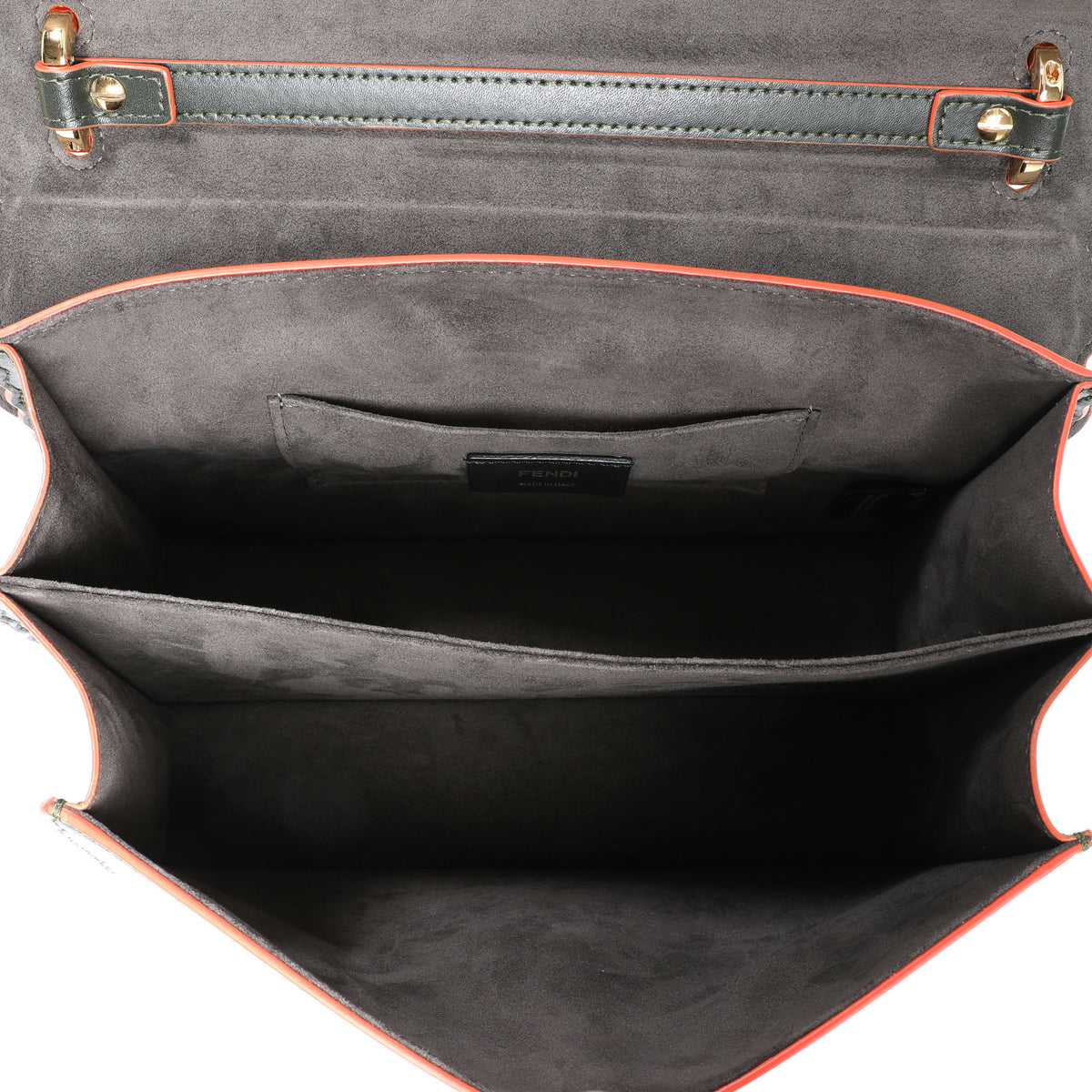 Fendi Verde Vitello Liberty Leather Studded Kan I Medium Shoulder Bag