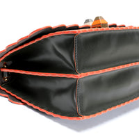Fendi Verde Vitello Liberty Leather Studded Kan I Medium Shoulder Bag