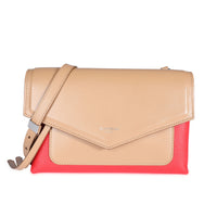 Beige & Red Leather Duetto Crossbody Bag