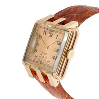 Art Deco Unisex Watch with Rolex Movement & Crown in 18k Rose Gold