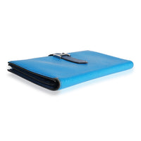Hermès Bleu Izmir Bleu Saphir Chevre Bearn Wallet PHW Wallet clasp
