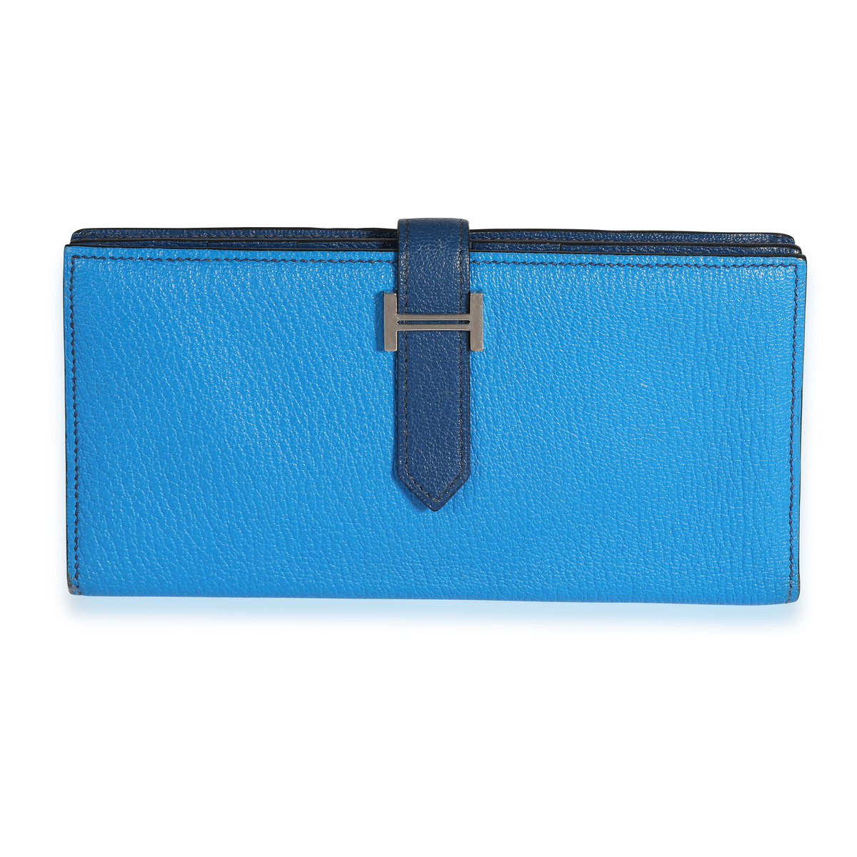 Hermès Bleu Izmir Bleu Saphir Chevre Bearn Wallet PHW Wallet fv