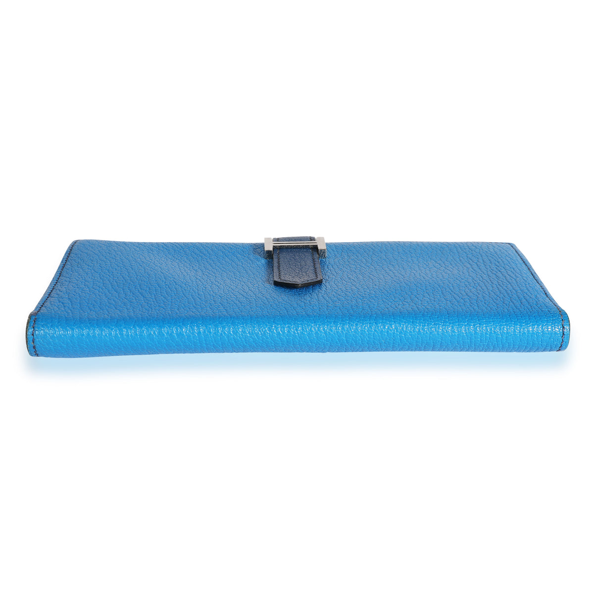 Hermès Bleu Izmir Bleu Saphir Chevre Bearn Wallet PHW Wallet stamp