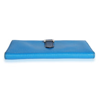 Hermès Bleu Izmir Bleu Saphir Chevre Bearn Wallet PHW Wallet stamp