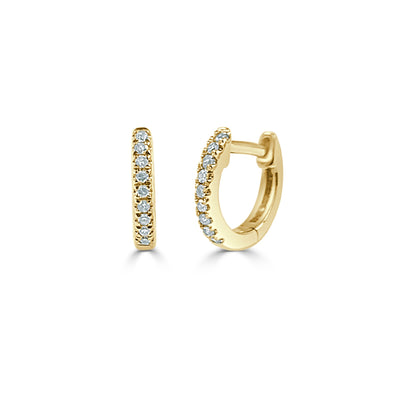 Diamond Huggie Earrings in 14KT Yellow Gold 0.05 ctw