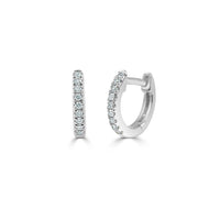 Diamond Huggie Earrings in 14KT White Gold 0.05 ctw