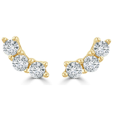 14k Yellow Gold & Diamond Stud Earrings