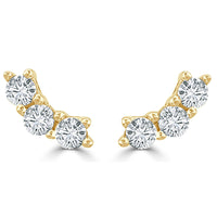 14k Yellow Gold & Diamond Stud Earrings