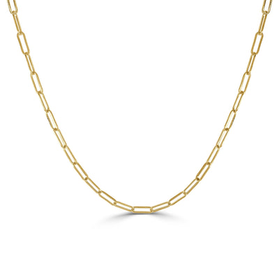 Paperclip Link Necklace in 14K Yellow Gold