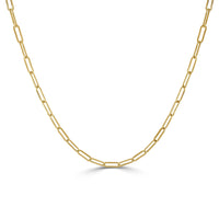 Paperclip Link Necklace in 14K Yellow Gold