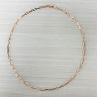 Paperclip Link Necklace in 14K Rose Gold