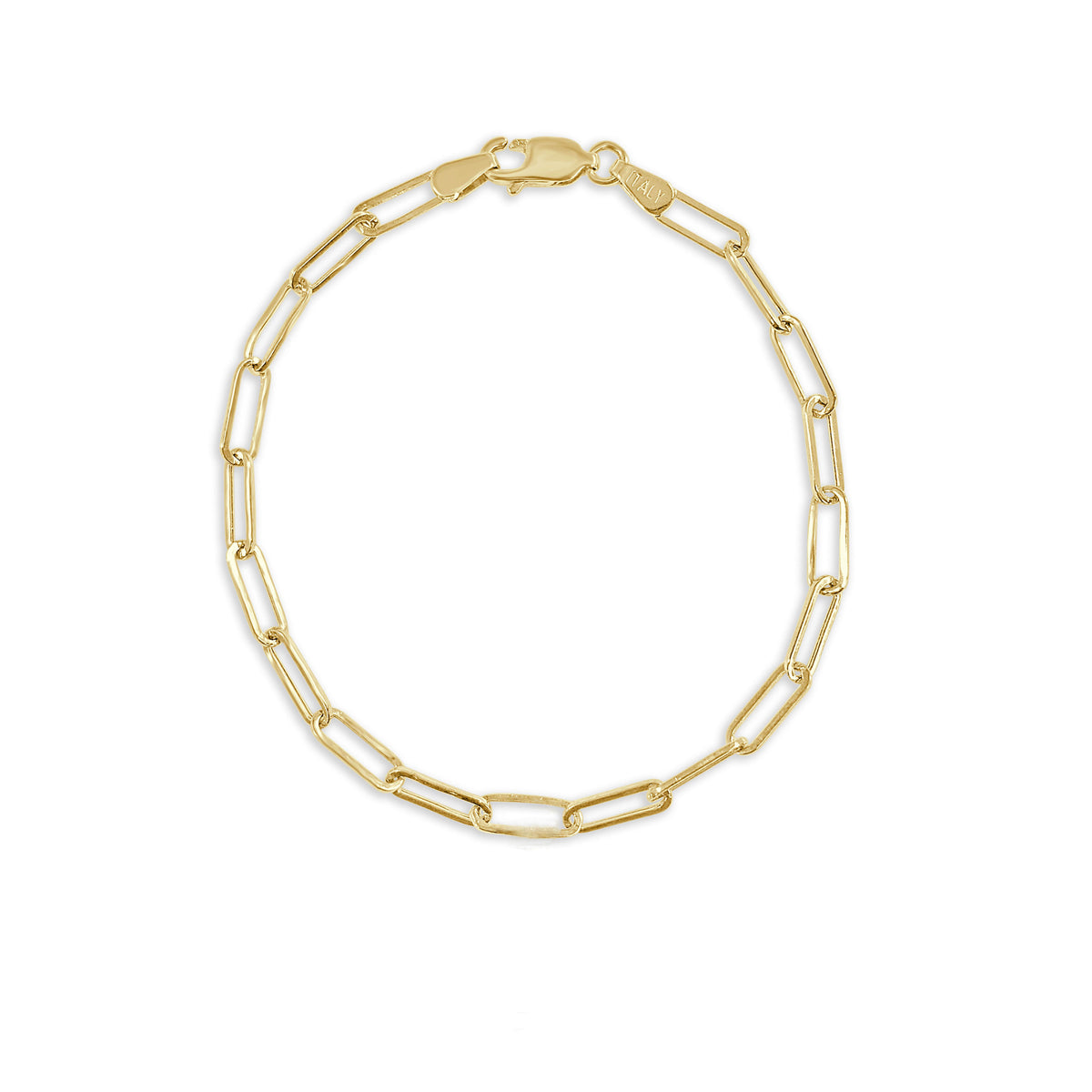 Paperclip Link Bracelet in 14K Yellow Gold